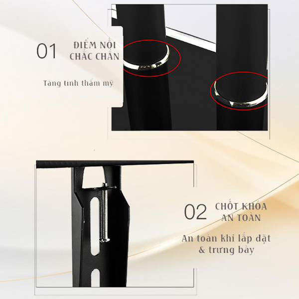 Giá Đỡ Tivi Để Bàn 37" - 75" - Kính cường lực (2 cột)
