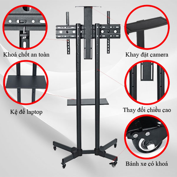 Giá Treo Tivi Di Động P1500 32" - 60" Hàng Nhập Khẩu