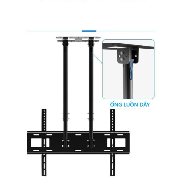 Giá Treo Tivi Ngược Trần 2 Trục (70 - 110 Inch) – Hệ Cột Kép Siêu Tải 90 KG, Hạ Trần 1,480 M